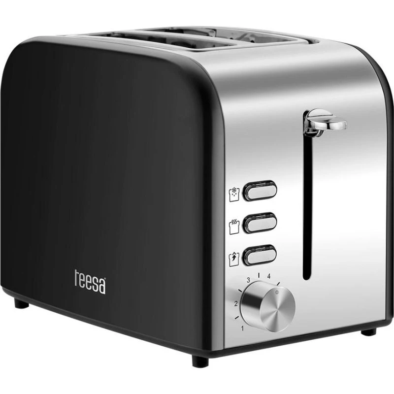 Teesa Brødrister 850W - Sort/Sølv