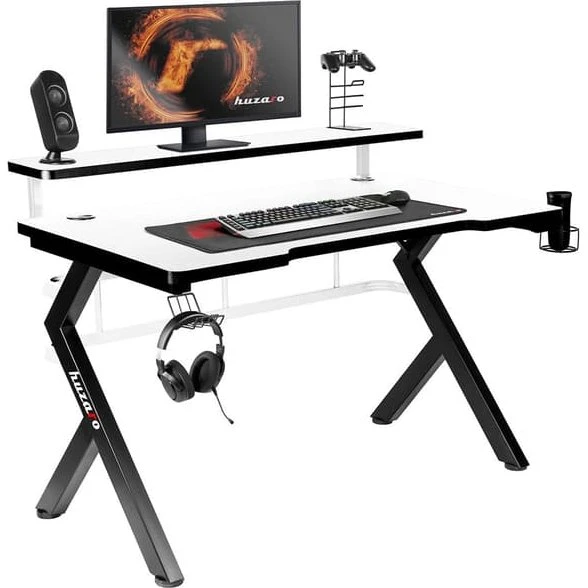 Huzaro Hero 5.0 Hvidt Gamingbord med kulfiber