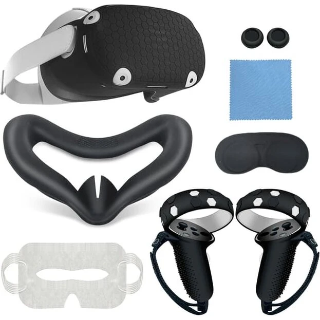 Oculus Quest 2 og Meta Quest 2 tilbehør og beskyttelse, sort