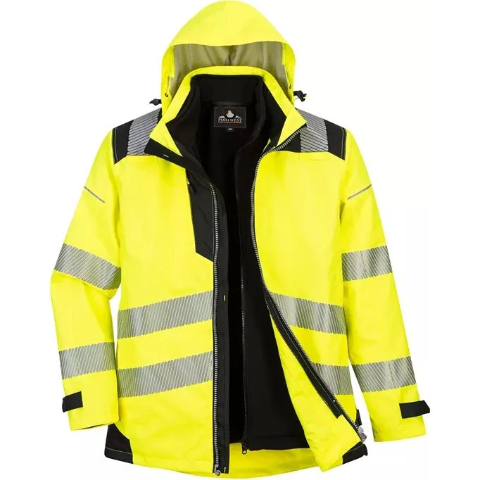 Portwest PW365 PW3 Hi-Vis 3-i-1 jakke Gul/Sort