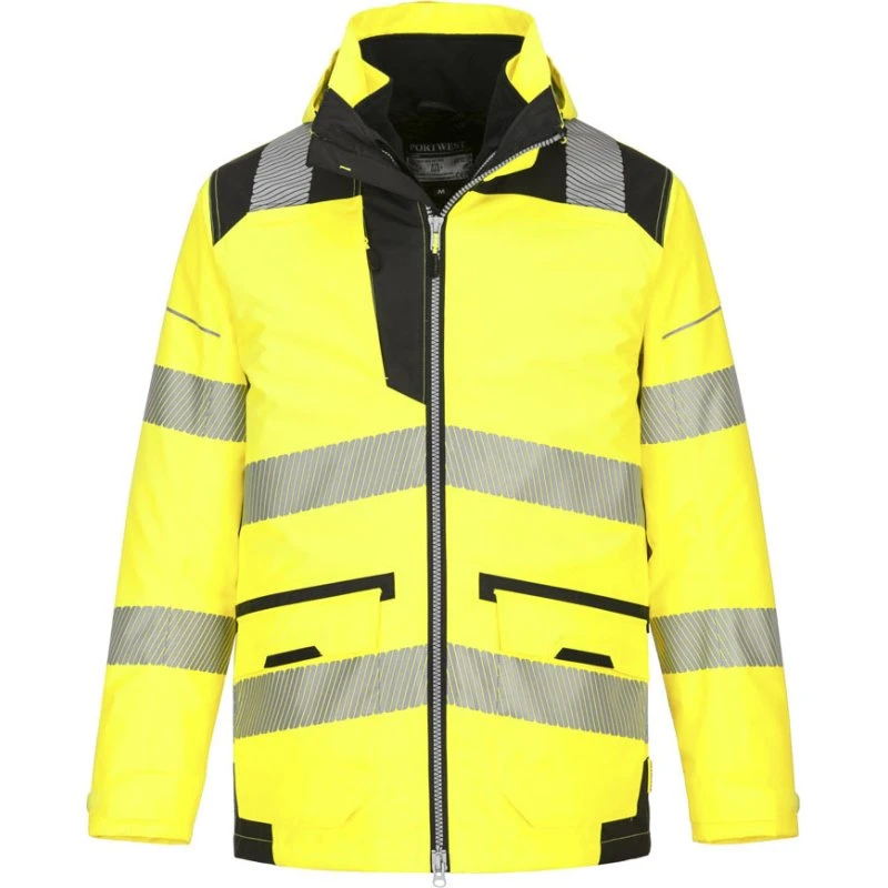 Portwest PW3 Hi-Vis 5-i-1 jakke PW367 - Gul/Sort