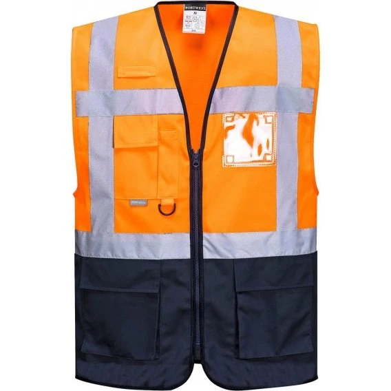 Portwest C476 Warsaw hi‑vis vest – gul/kongeblå