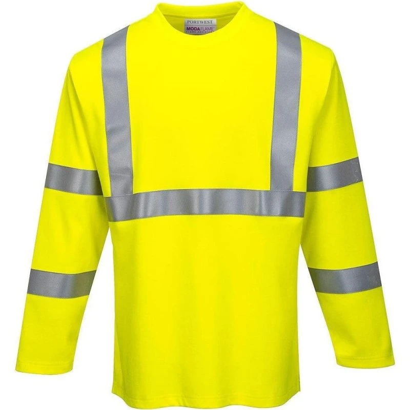 Portwest FR96 hi-vis langærmet flammebestandig T-shirt - Gul