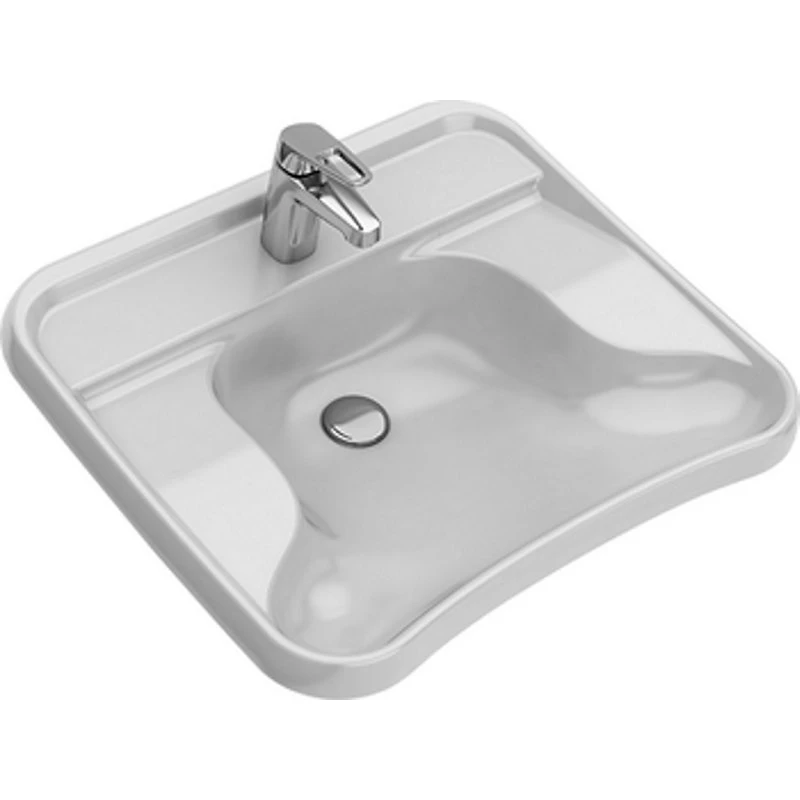 Ifö Care hospitalsvask 660x575x190mm med vipbar bæring, hvid