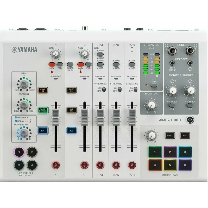 Yamaha AG08 Live-streaming mixer (hvid)