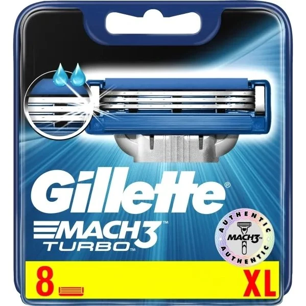 Gillette Mach3 Turbo Barberblade 8 stk