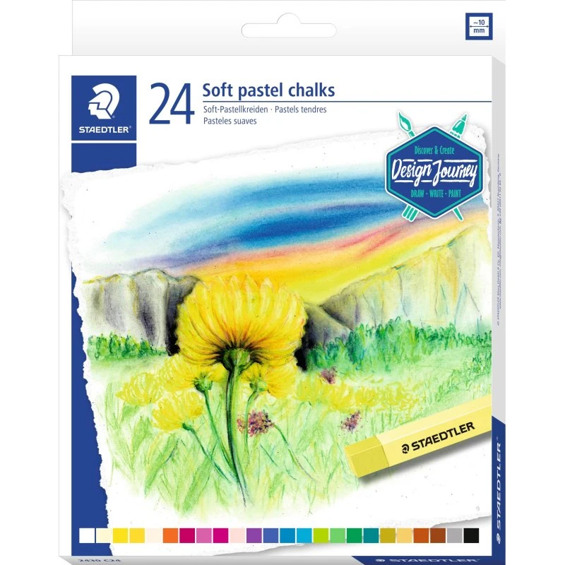 Staedtler Soft Pastel Kridt, 24 assorterede farver