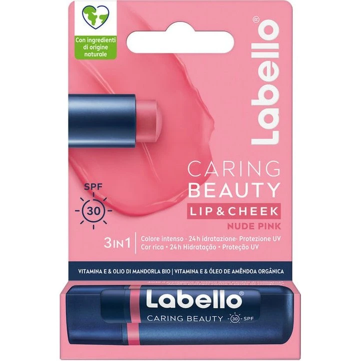 Labello Caring Tinted Lip Balm Beauty Nude Pink SPF30