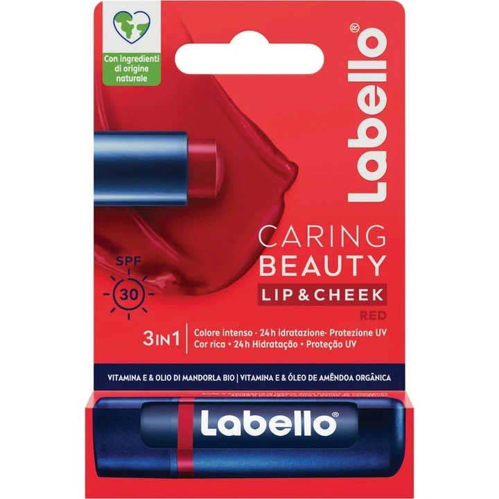 Labello Caring Tinted Lip Balm Beauty SPF30 Rød