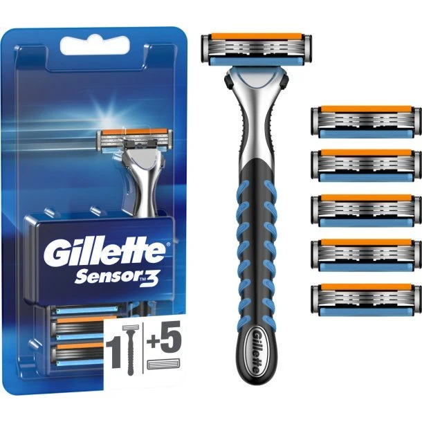 Gillette Sensor3 barberskraber inkl. 6 barberblade