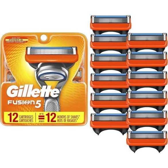 Gillette Fusion5 barberblade 12 stk – orange/sort