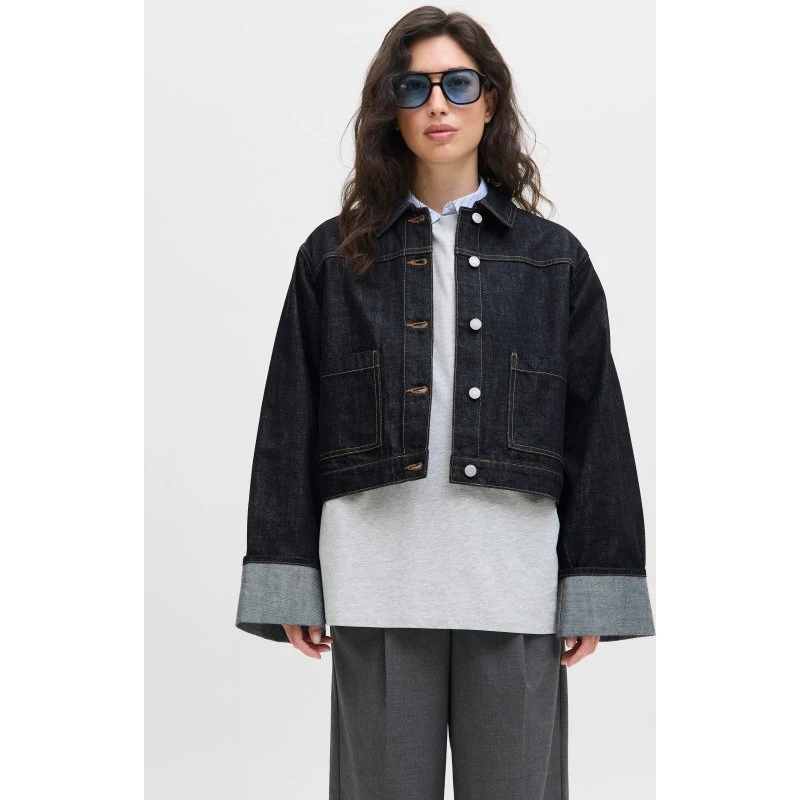 JJXX JXVEGA denimjakke Fold Up – mørkeblå