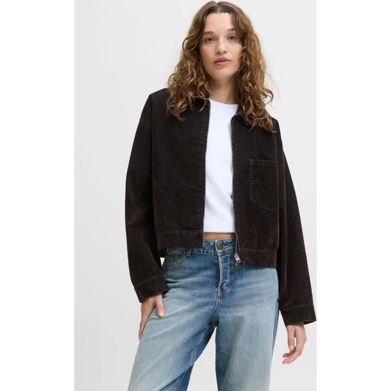 JXMIA Flock LS denimjakke - brown