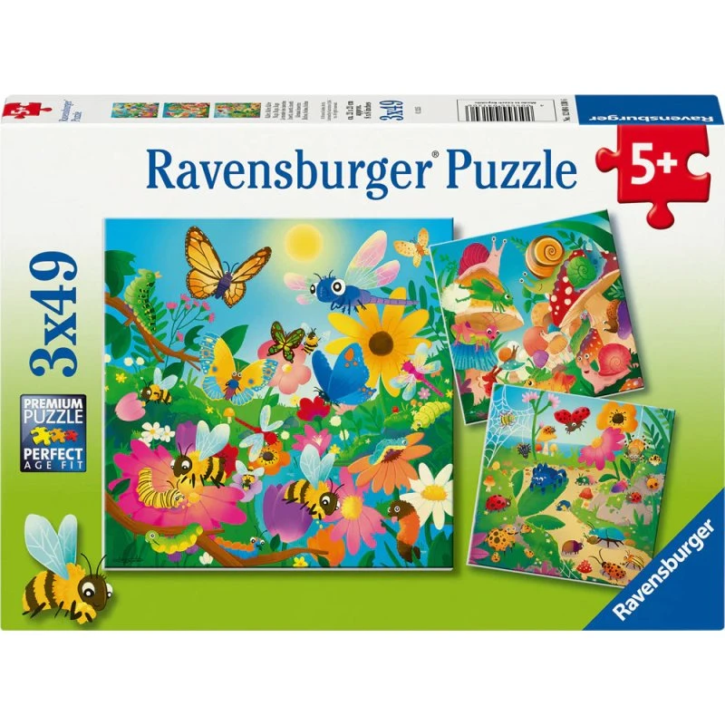 Ravensburger Bugs Bugs Bugs - 3x49 brikker puslespil