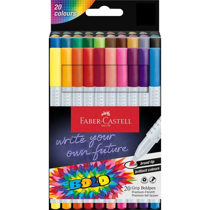 Faber-Castell Grip Boldpen Tusser - Vaskbare - 20 stk.