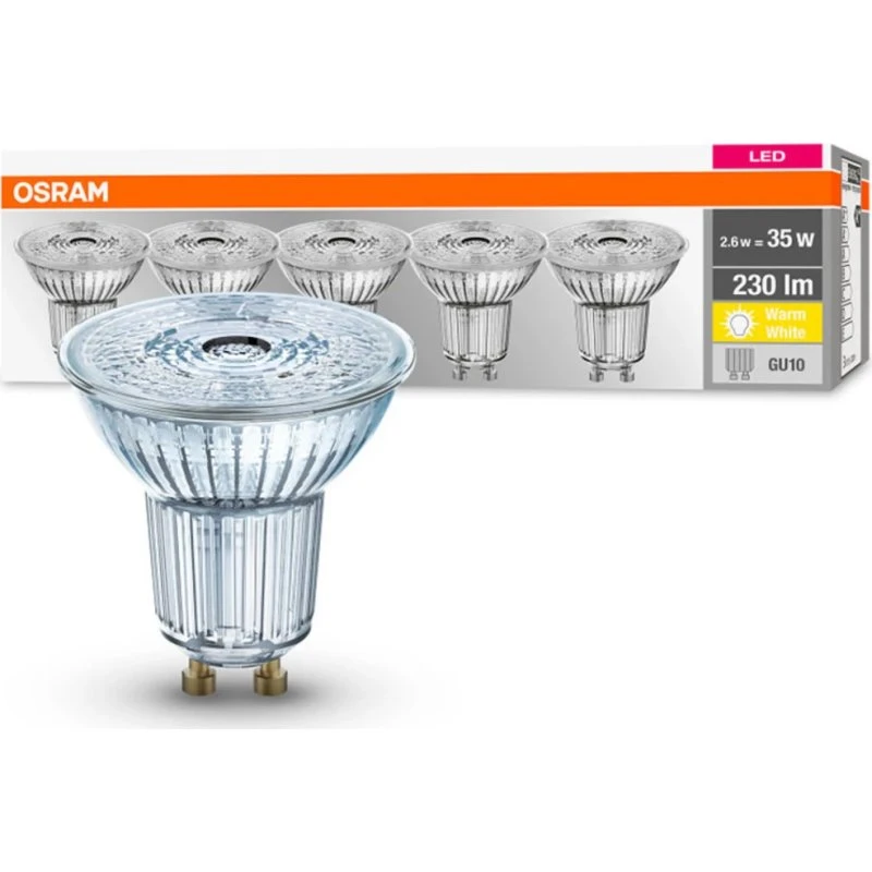 Osram LED-spot PAR16 GU10 2,6W 2700K 36° 5-pak