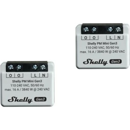 Shelly PM Mini Gen3 1P Smart Switch & Strømmåler (2 stk.)