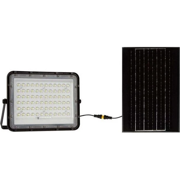 V-Tac 120W LED Solcelle projektør - Sort, IP65, inkl. fjernbetjening