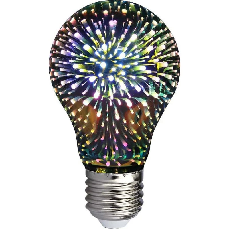 3D LED Pære 3W E27 A60 - 3000K Varm Hvid