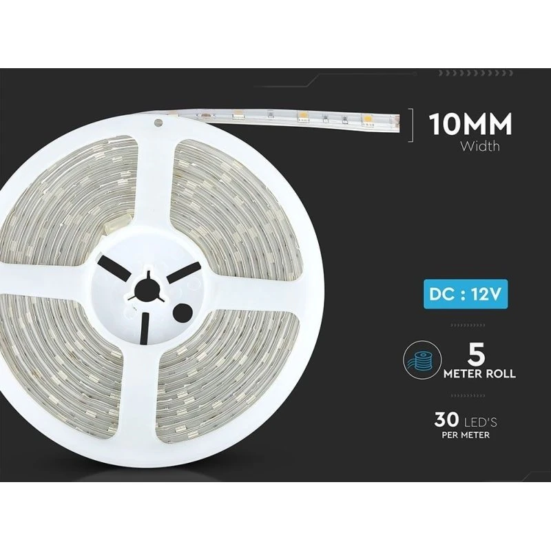 V-Tac RGB LED strip 5m - 12V DC IP65 stænktæt