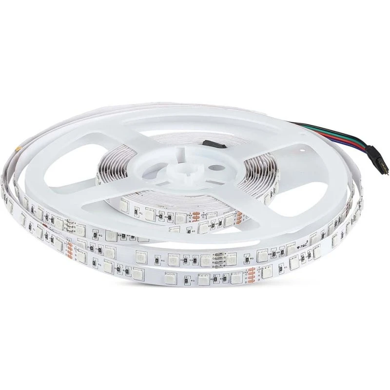 60 LED Stripelys RGB 7W/m IP20 24V - 10m rulle