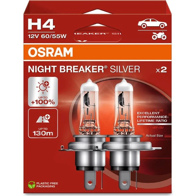 Osram Night Breaker Silver H4 12V 60/55W - 2 stk
