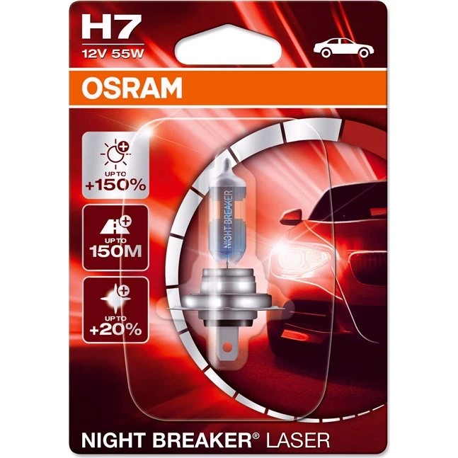 Osram Night Breaker Laser H7 12V 55W - 2 stk.