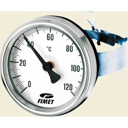 Påspændingstermometer 0-120°C med spændebånd, Ø63mm