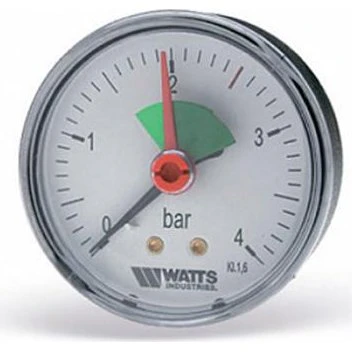 Solar Plus Manometer Ø50, 1/4", 0-4 bar med rød viser