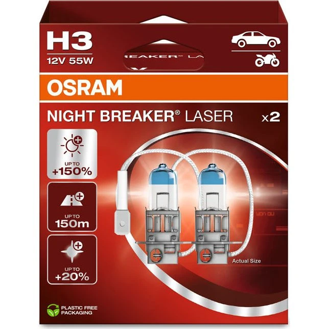 Osram Night Breaker Laser H3 12V 55W +150% – 2 stk