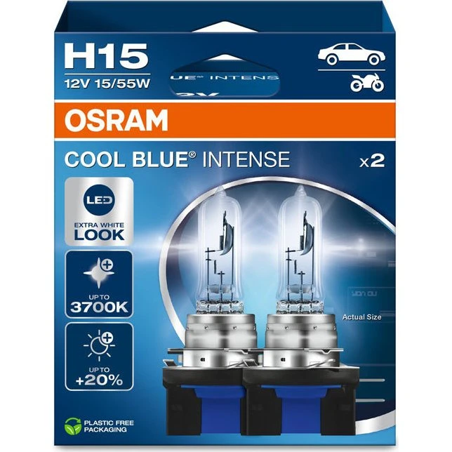 Osram Cool Blue Intense H15 12V 55/15W - 2 stk