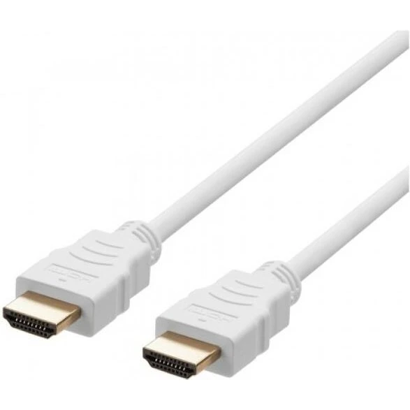 Deltaco Ultra High Speed HDMI-kabel 2 m, hvid