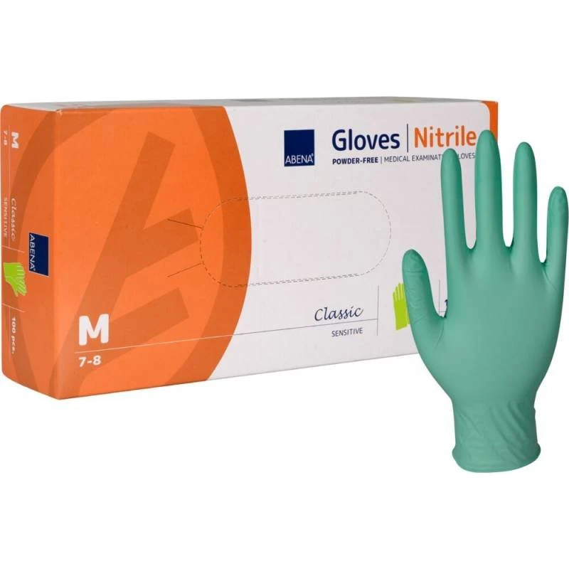 Abena Classic Sensitive Nitrilhandsker, grøn, 100 stk