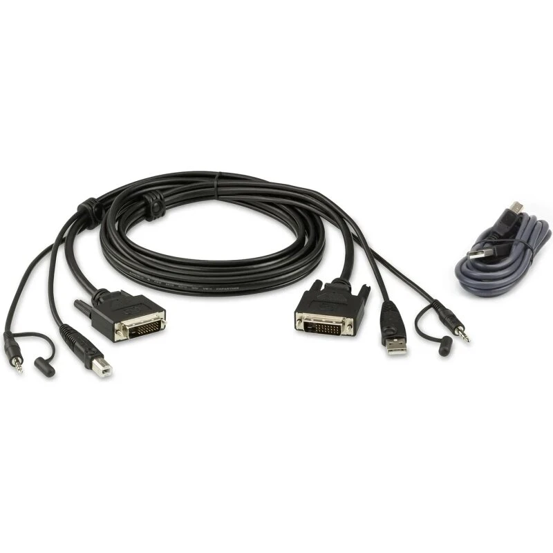 ATEN 2L-7D02DH HDMI–DVI‑D KVM-kabel 1,8 m, sort