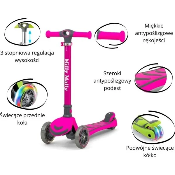 Milly Mally Boogie løbehjul, pink