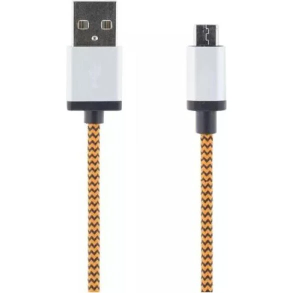 STREETZ USB-kabel stofbeklædt A til Micro-B 1 m, orange