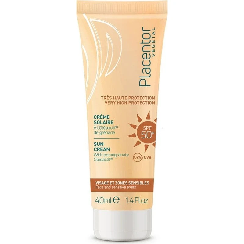 Placentor Vegetal Solcreme SPF50+ Ansigt & Følsomme Områder 40ml