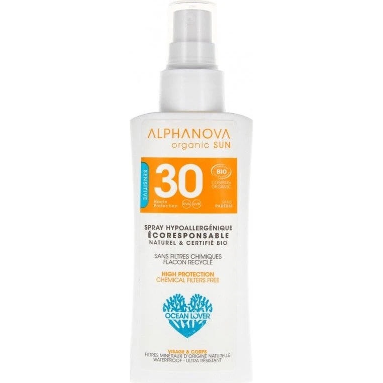 Alphanova Travel Solar Spray SPF30 Organic Face & Body 90g