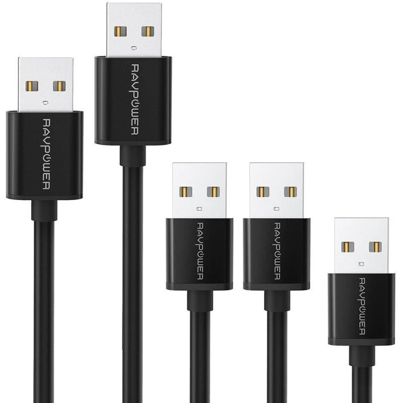 RAVPower 5-pak USB til Micro-USB, sort (0.3/0.9/1.8/3.0 m)