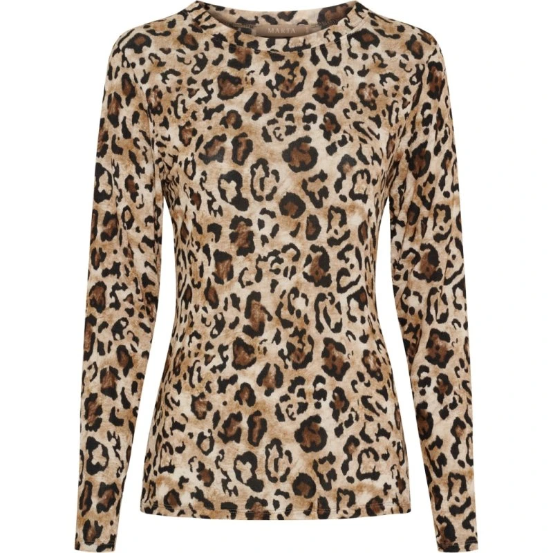 Marta du Château Elissa Bluse - Camello Leopardprint