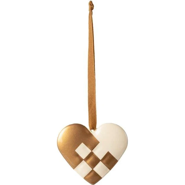 Maileg Juleornament - Metal Hjerte - Lille - Guld
