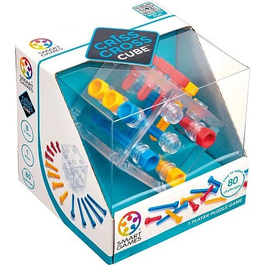 SmartGames Criss Cross Cube - Logikspil med 80 udfordringer