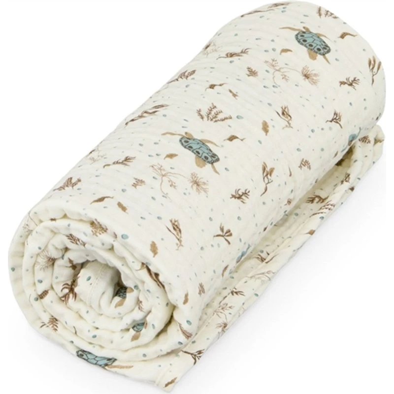 Cam Cam Copenhagen Muslin-tæppe Sea Garden, Blå