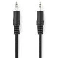 Label 3,5 mm stereo kabel 3,00 m – sort, nikkelbelagte stik