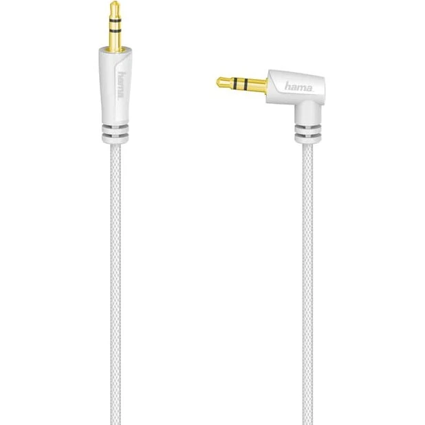 Hama Kabel Audio 3,5 mm–3,5 mm 2,0 m vinklet hvid
