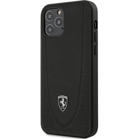 Ferrari Off Track Perforated Etui til iPhone 12 / 12 Pro - Sort