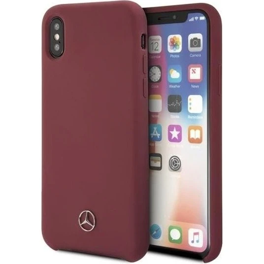 Mercedes-Benz Silicone Line Case til iPhone X/XS - Rød