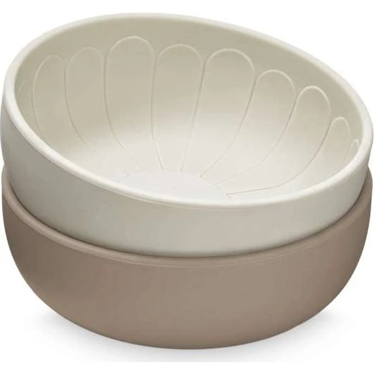 Cam Cam Copenhagen Silikoneskåle 2-pak - Blomst (Earth Mix)