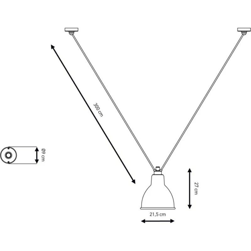 Lampe Gras 323 XL Pendellampe - Rå Kobber, Rund