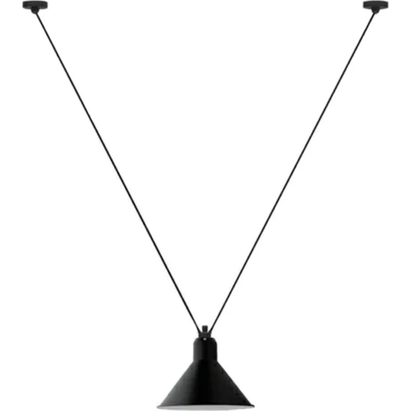 Lampe Gras 323 L Pendellampe, Konisk, Sort